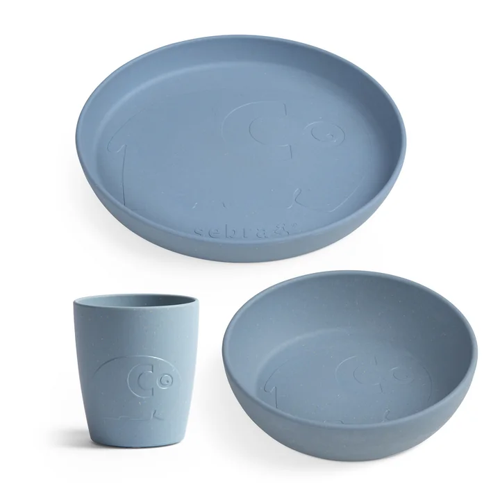Mums Kids tableware set from Sebra powder blue