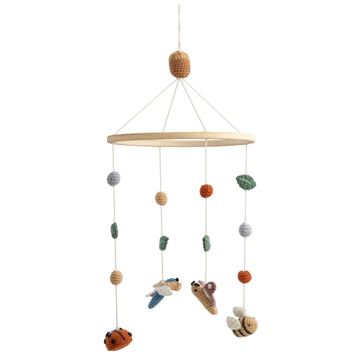Crochet baby mobile from Sebra in the design Pixie Land