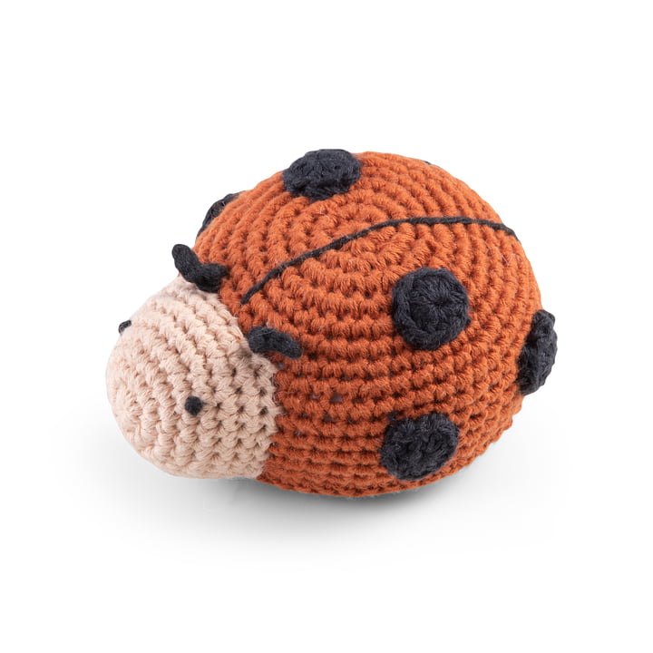 Crochet rattle from Sebra in the design ladybug Pixie Land