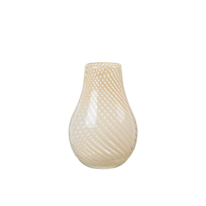 Ada Crossstripe Vase, h 22,5 cm, light yellow from Broste Copenhagen