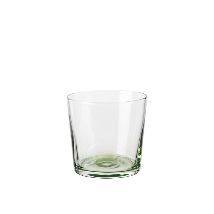 Hue Drinking glass 15 cl, clear / olive green from Broste Copenhagen
