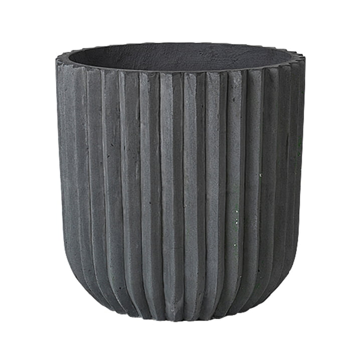 Fiber Plant pot, Ø 50 x 50 cm, charcoal from Broste Copenhagen