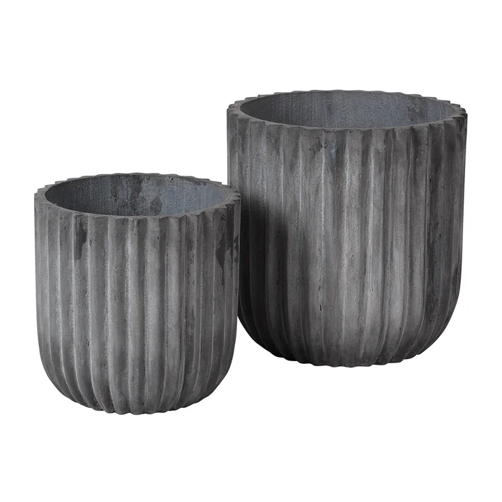 Fiber Plant pot, Ø 37 x 37 cm, charcoal (set of 2) from Broste Copenhagen