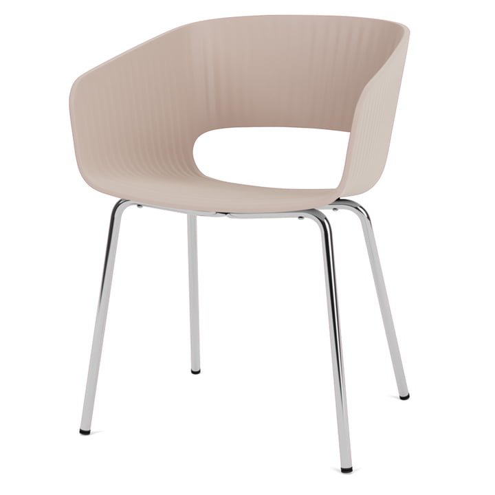 Marée 401 Dining Chair from Montana in the finish chrome / mushroom
