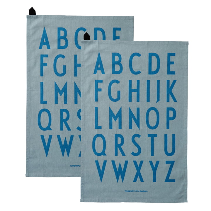 ABC Tea towel set, blue (set of 2) from Design Letters