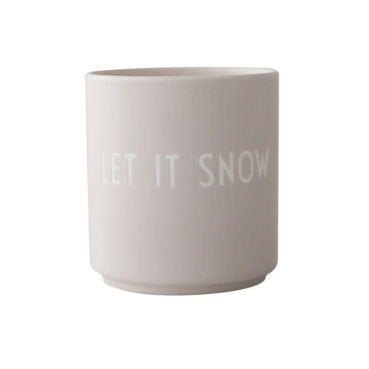 AJ Favourite Porcelain mug, Let it snow / gray from Design Letters