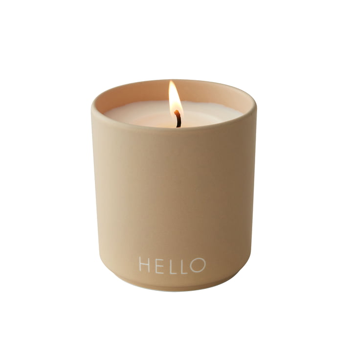 Scented candle, Hello / beige from Design Letters