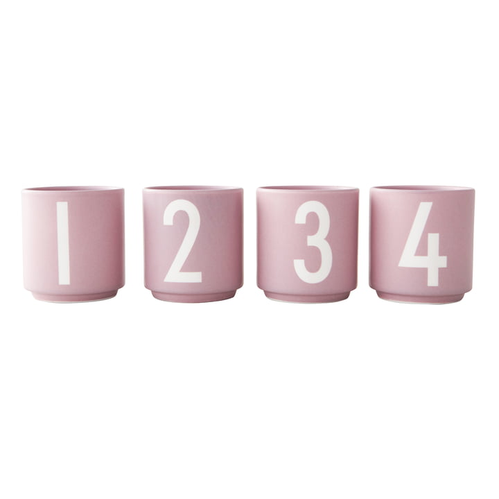 Porcelain mini mug, lavender (set of 4) by Design Letters