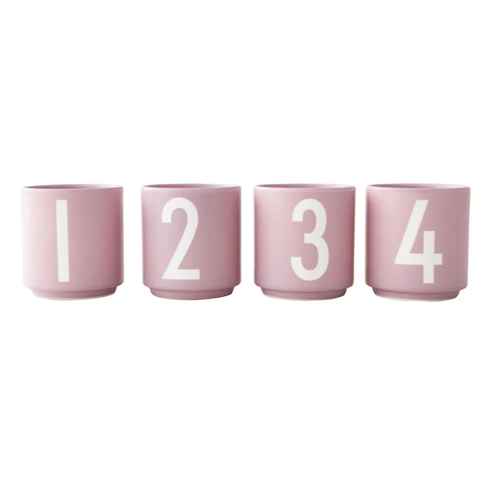 Porcelain mini mug, lavender (set of 4) by Design Letters