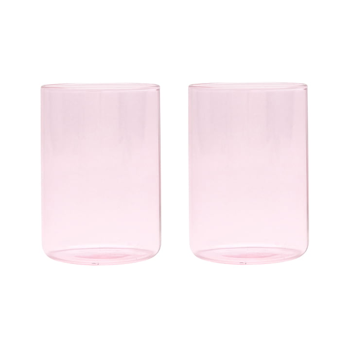 The Mute Favourite Drinking glass, pink (set of 2) from Design Letters