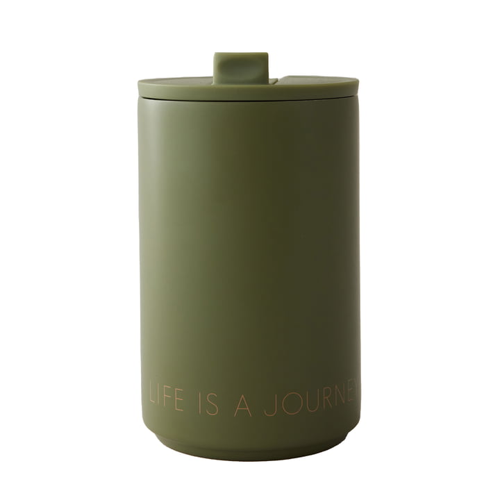 Thermo Cup 0.35 l, Life Is A Journey Take Me Along / moss green from Design Letters