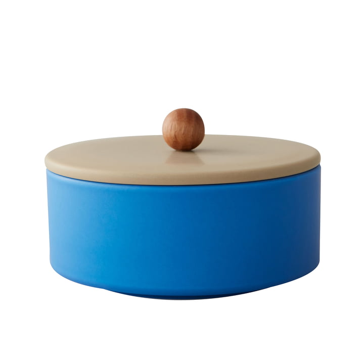 Treasure Storage box, Ø 12 x 8 cm, cobalt blue / beige from Design Letters