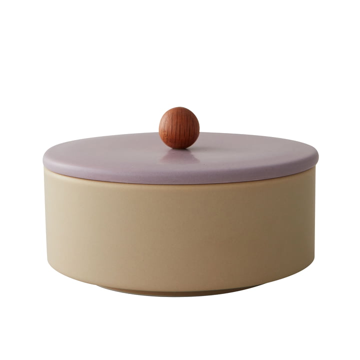 Treasure Storage box, Ø 12 x 8 cm, lavender / beige by Design Letters