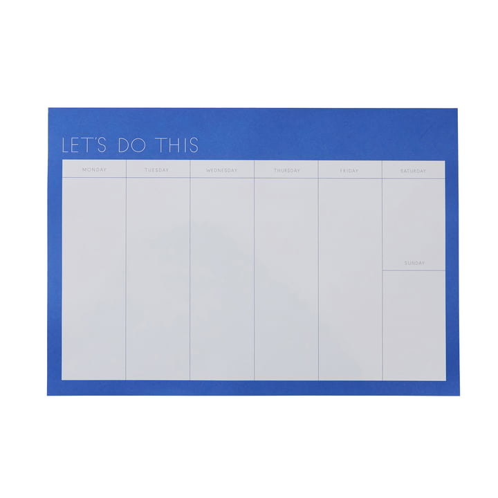 Weekly Planner A4, cobalt blue (language: English) from Design Letters