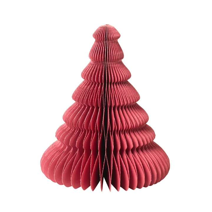 Paper Christmas Tree Decoration, Ø 13 x H 15 cm, pompeian red from Broste Copenhagen