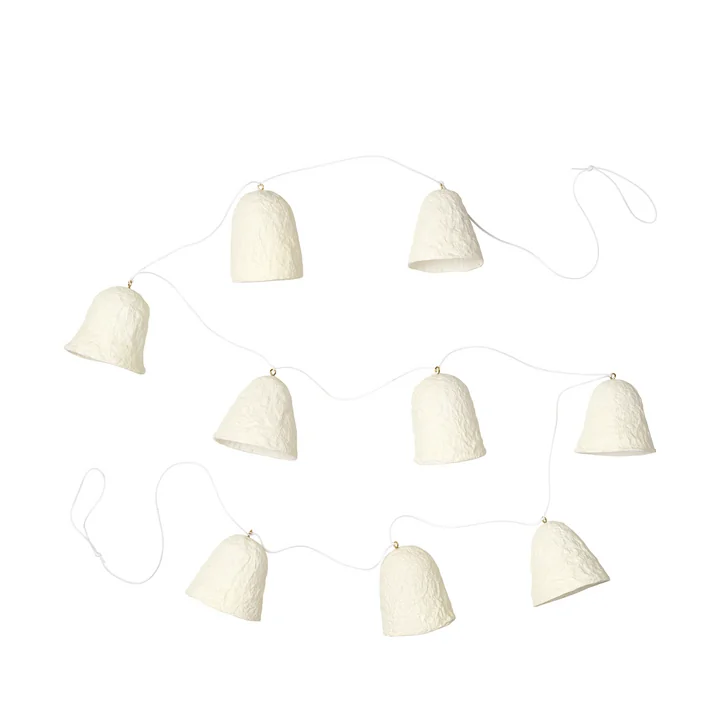 Christmas Pulp Bell garland, white from Broste Copenhagen