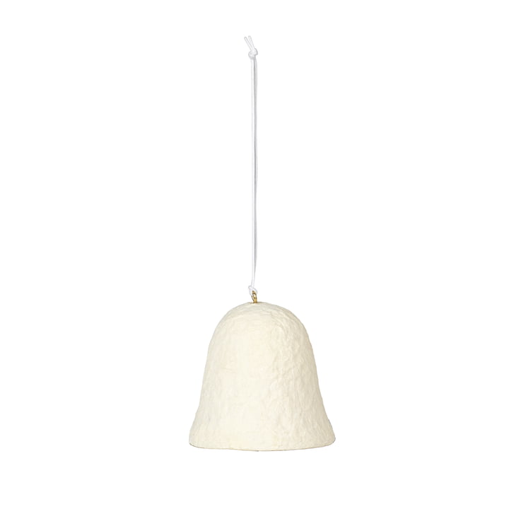 Broste Copenhagen - Christmas Pulp Decorative pendant, bell, white