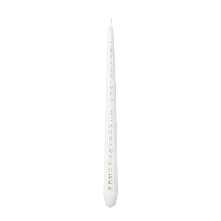 Taper Advent candle, pure white / gold from Broste Copenhagen