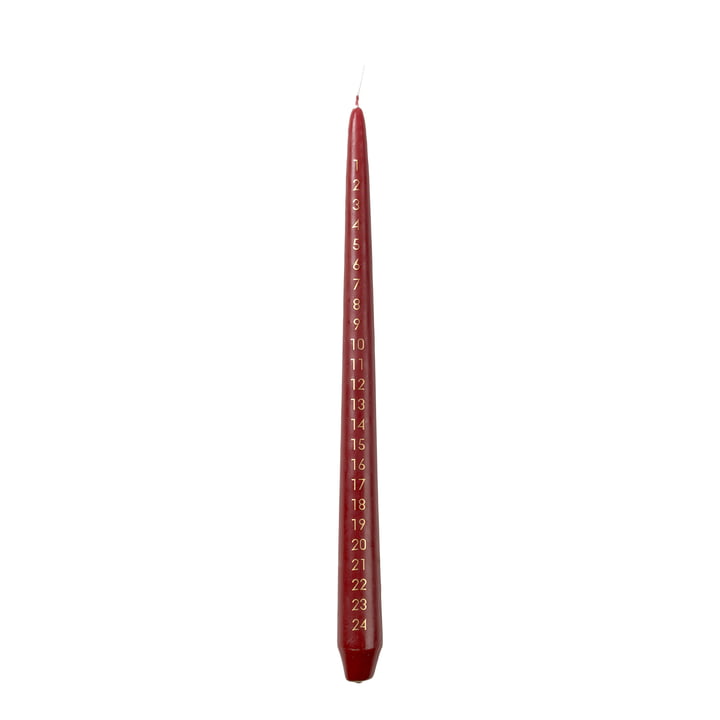 Taper Advent candle, madder brown / gold from Broste Copenhagen