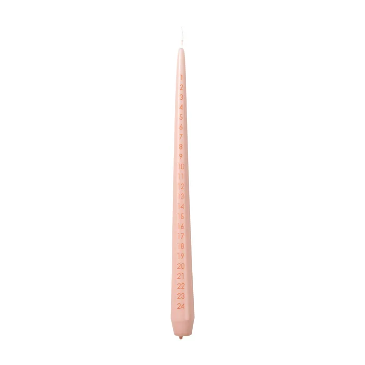 Taper Advent candle, abricot cream / red from Broste Copenhagen