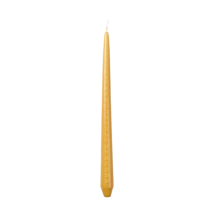 Taper Advent candle, ocher / yellow from Broste Copenhagen
