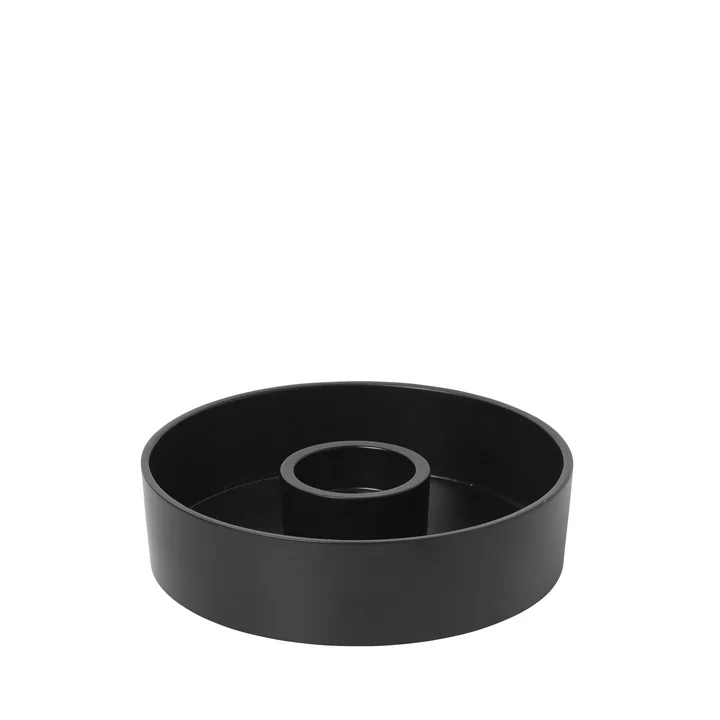 Broste Copenhagen - Silke Candlestick, Ø 18 cm, black