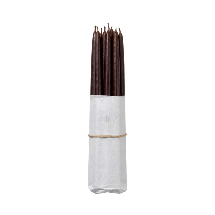 Tapers Dipped taper candles, Ø 1.2 cm, dark brown (set of 10) from Broste Copenhagen