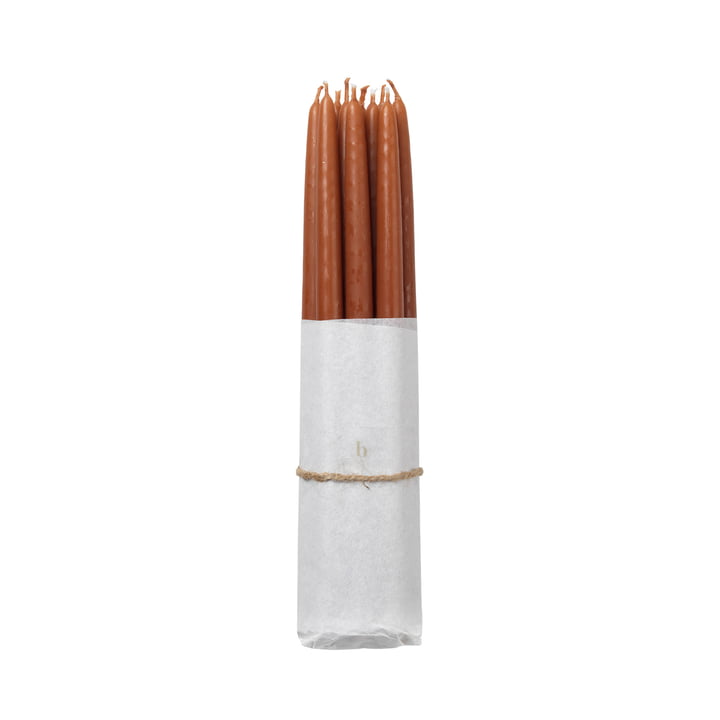 Tapers Dipped taper candles, Ø 1.2 cm, terracotta (set of 10) from Broste Copenhagen
