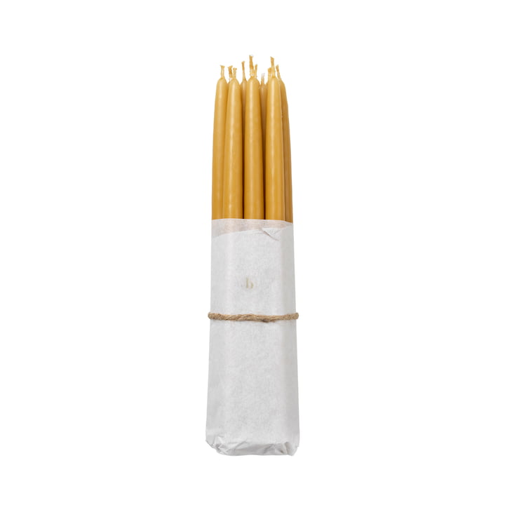 Tapers Dipped taper candles, Ø 1.2 cm, golden yellow (set of 10) from Broste Copenhagen