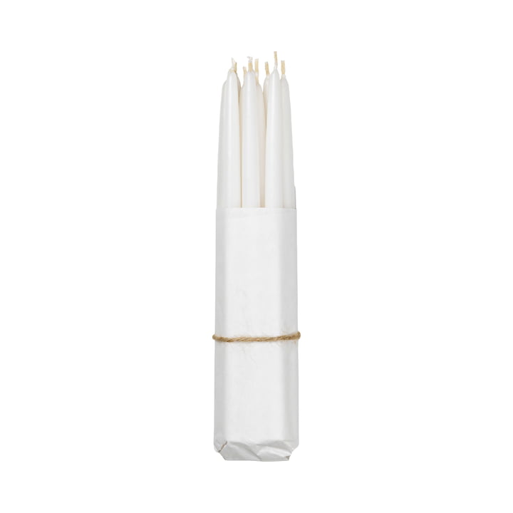 Tapers Dipped taper candles, Ø 1.2 cm, pure white (set of 10) from Broste Copenhagen