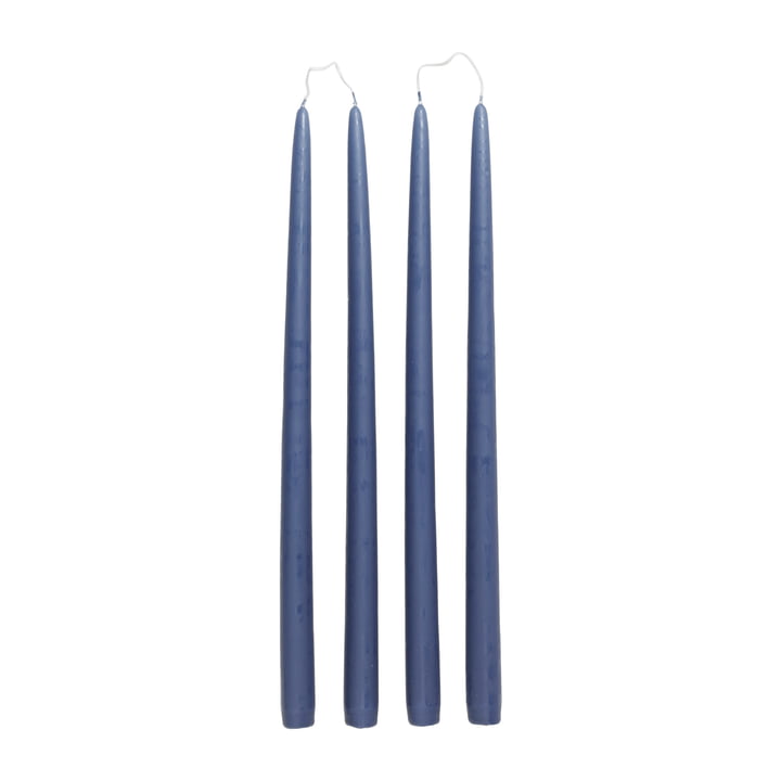 Dipped stick candles, Ø 2.2 cm, baja blue (set of 4) from Broste Copenhagen