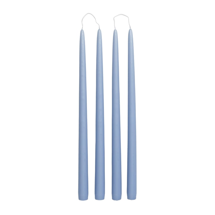 Dipped stick candles, Ø 2.2 cm, plein air light blue (set of 4) from Broste Copenhagen