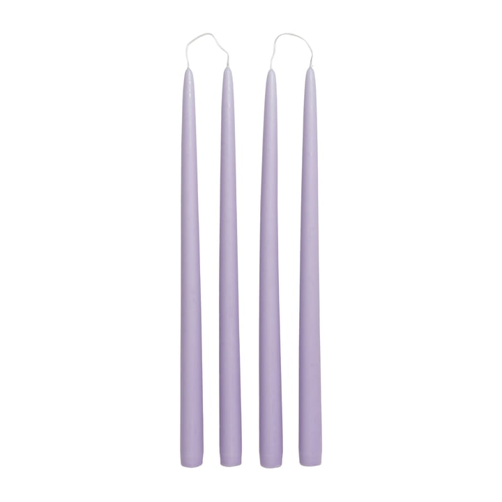 Dipped stick candles, Ø 2.2 cm, orchid light purple (set of 4) from Broste Copenhagen