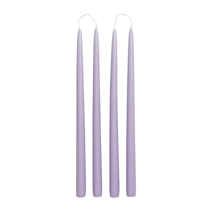 Dipped stick candles, Ø 2.2 cm, orchid light purple (set of 4) from Broste Copenhagen