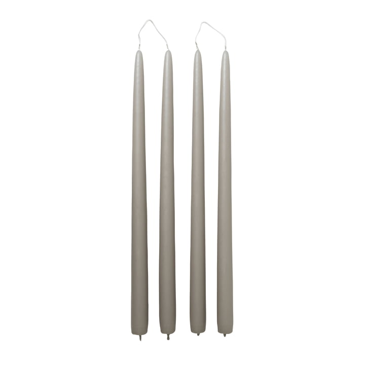 Dipped stick candles, Ø 2.2 cm, rainy day (set of 4) from Broste Copenhagen