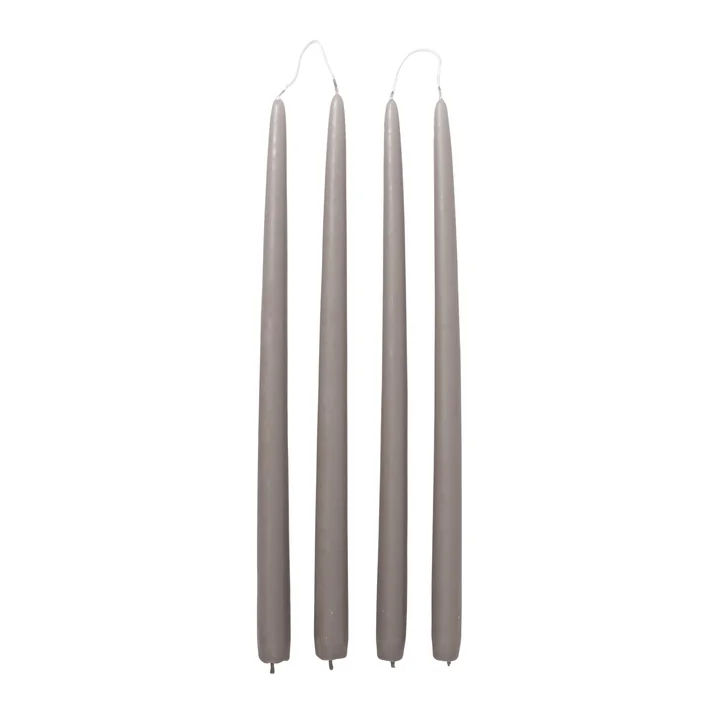 Dipped stick candles, Ø 2.2 cm, linen (set of 4) from Broste Copenhagen