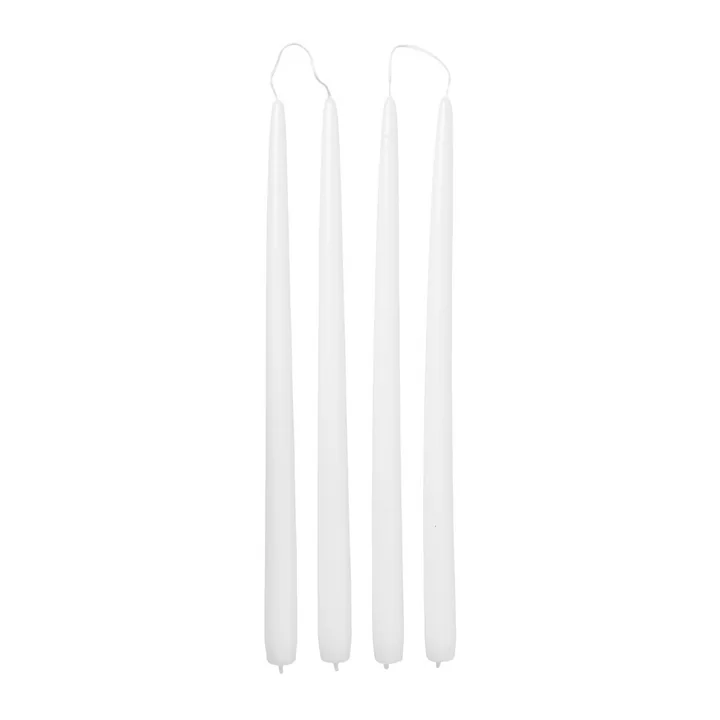 Dipped stick candles, Ø 2.2 cm, pure white (set of 4) from Broste Copenhagen