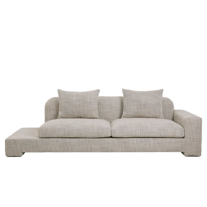 Bay 2 seater sofa, shelf right from Broste Copenhagen in beige melange