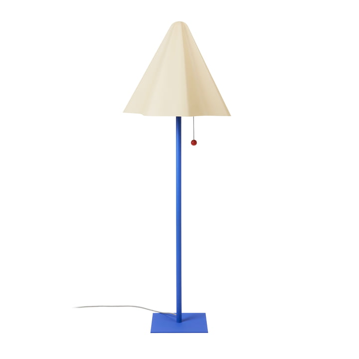 Skirt Floor lamp from Broste Copenhagen in baja blue / light sand