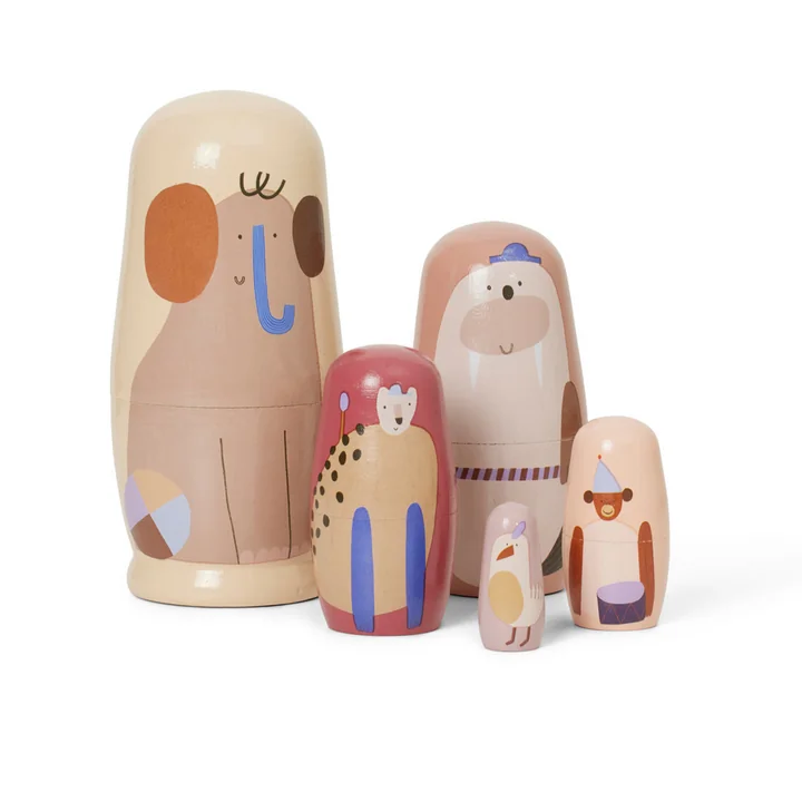 Critter Matryoshka dolls, multi by Ferm Living