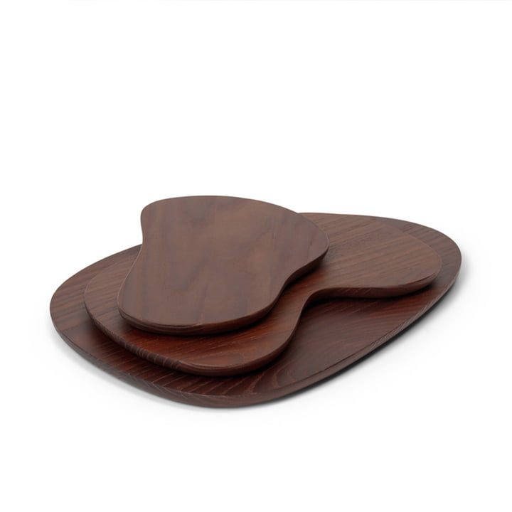Cairn Serving boards / wooden board (set of 3), dark brown by ferm Living