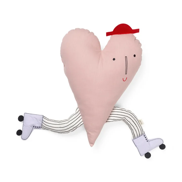 Ferm Living - Heart Cushion, dark rose