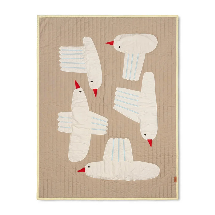Bird Quilted Blanket, sand from Ferm Living