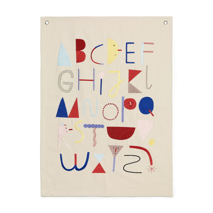 Alphabet Fabric Fabric poster, off-white from ferm Living