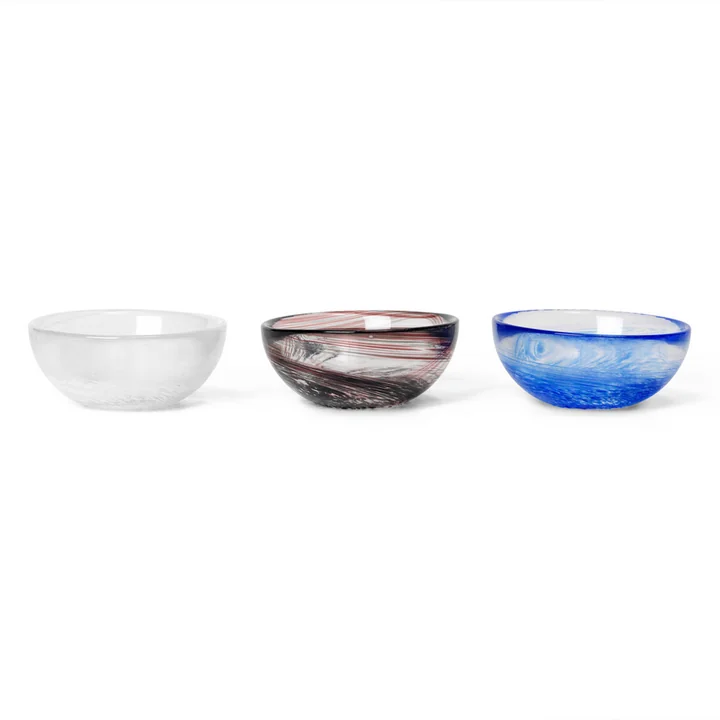 Tinta Glass bowls (set of 3), multi by Ferm Living