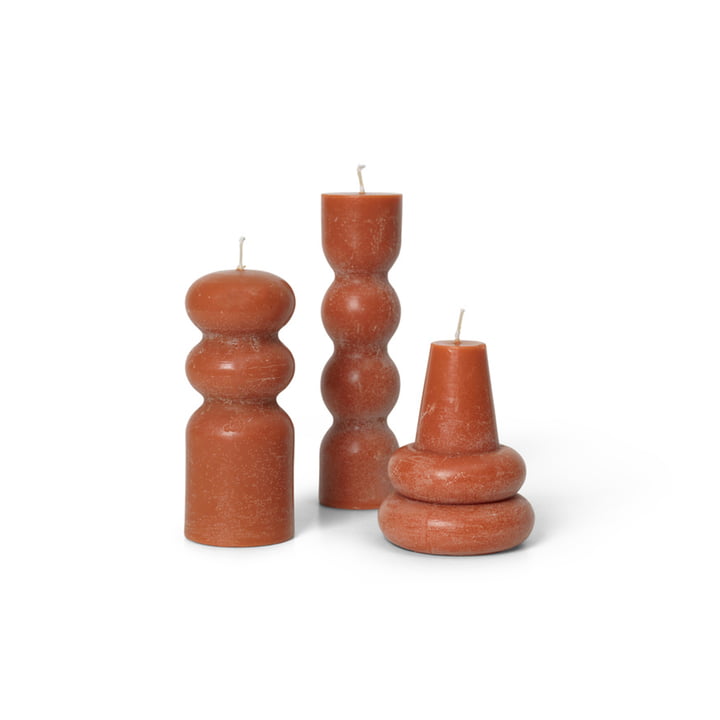 Torno Candles (set of 3), amber by ferm Living
