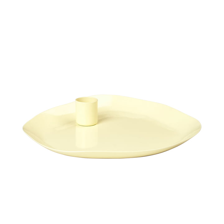 Mie Candle tray, light yellow from Broste Copenhagen