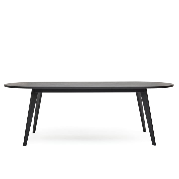 Archi Dining table, oval, 160 x 89 cm, oak black lacquered (RAL 9005) from Puik