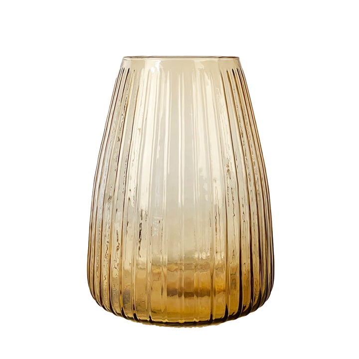 Dim Stripe Vase medium from XLBoom in the version amber light