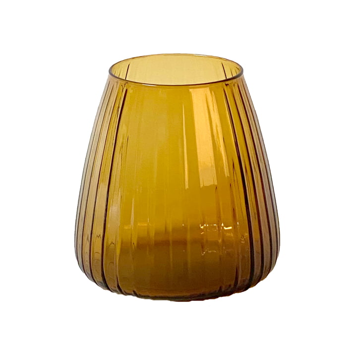 Dim Stripe Vase small from XLBoom in the version amber